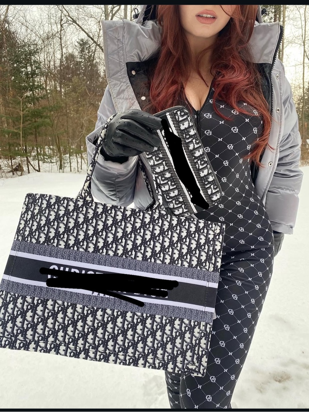 Black Patterned Women's Jumpsuit